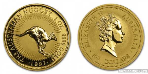  100 долларов 1997 года “Кенгуру”(золото, Австралия), фото 1 