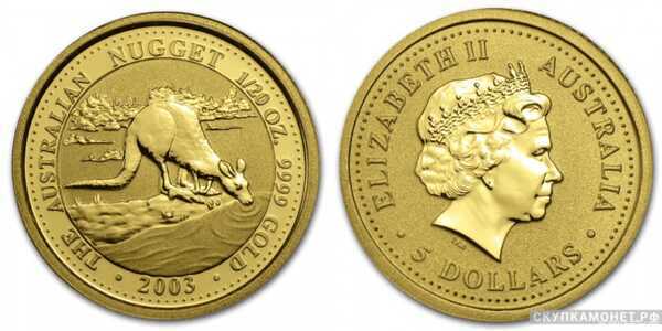  5 долларов 2003 года “Кенгуру”(золото, Австралия), фото 1 