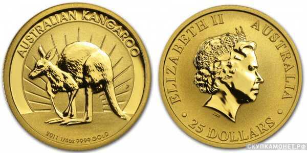  25 долларов 2011 года “Кенгуру”(золото, Австралия), фото 1 