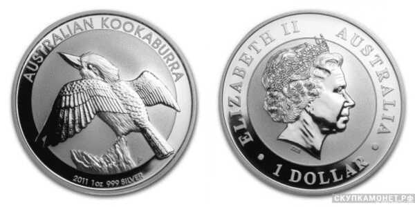  1 доллар 2011 года “Кукабарра”(серебро, Австралия), фото 1 