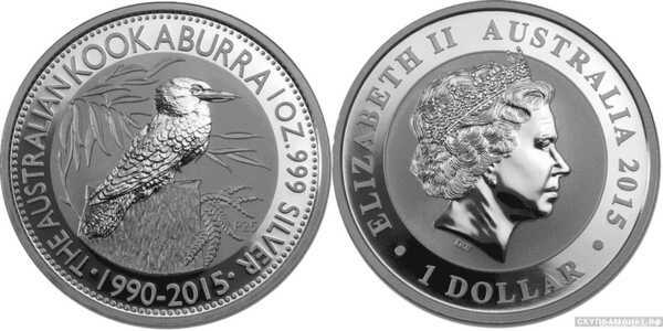  1 доллар 2015 года “Кукабарра”(серебро, Австралия), фото 1 