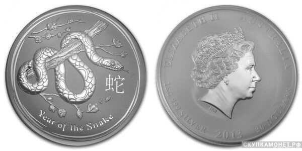  1 доллар Елизавета II 2013 год Лунар год Змеи, фото 1 