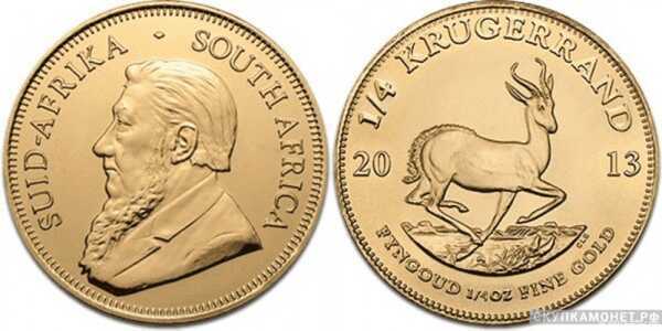  1 крюгерранд 2013 года (золото, ЮАР), фото 1 