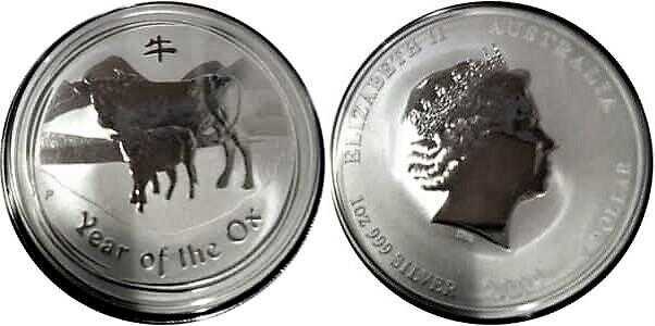  1 доллар Елизавета II. Лунар. Год Быка. 2009 год, фото 1 