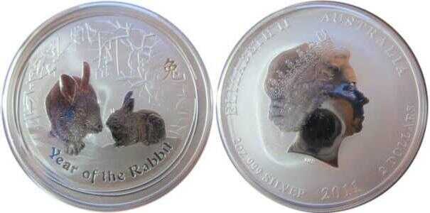  2 доллара Елизавета II. Лунар. Год Кролика. 2011 год, фото 1 