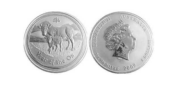  8 долларов Елизавета II. Лунар. Год Быка. 2009, фото 1 