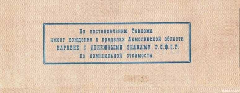  Краткосрочные обязательства с надпечаткой Акмолинского ревкома 250 рублей 1919, фото 2 